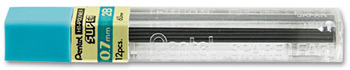 Pentel® Super Hi-Polymer® Lead Refills, 0.5mm, HB, Black, 12 Leads/Tube