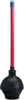 A Picture of product 605-202 Industrial Toilet Bowl Plunger.  17" Heavy Duty Plastic Handle.  Black Color.