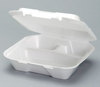 A Picture of product GNP-SN203V Genpak® Snap-It® Vented Large 3 Compartment Hinged Containers. 9.25 X 9.25 X 3 in. 100/bag, 2 bags/case.