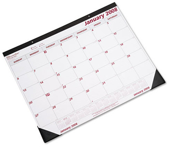 Brownline® Monthly Desk Pad Calendar 22 x 17, White/Burgundy Sheets, Black Binding, Corners, 12-Month (Jan to Dec): 2026
