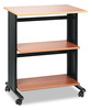 A Picture of product SAF-1881MO Safco® Muv™ Three Level Machine Cart/Printer Stand Engineered Wood, 3 Shelves, 29.5 x 20 35, Oak/Black, Ships in 1-3 Business Days