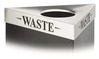 A Picture of product SAF-9560WA Safco® Trifecta™ Waste Receptacle Lid, Laser Cut "WASTE" Inscription, Stainless Steel