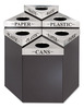 A Picture of product SAF-9560WA Safco® Trifecta™ Waste Receptacle Lid, Laser Cut "WASTE" Inscription, Stainless Steel