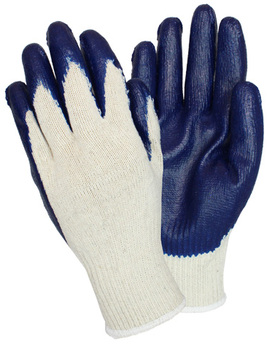 String Knit Glove. Heavy Latex Palm Coating. Large Size.