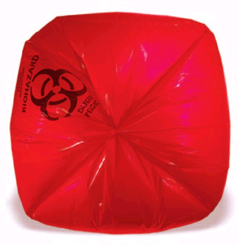 Can Liner.  37" x 50".  44 Gallon.  1.30 Mil.  Red, Printed "Infectious Waste".