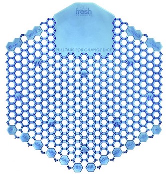 Wave 3D Urinal Screens. Cotton Blossom Scent. Blue. 10 Screens/Box, 6Box/Case.
