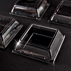 Squares Salad Lid. 8" Square Lid for SP8, Clear, 120 Lids/Case