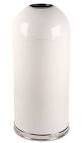 Witt Industries Round Steel Open Top Dome Indoor Waste Receptacle with Galvanized Liner. 15 X 35 in. 15 gal. White.