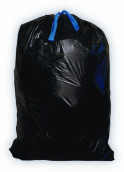Can Liner with Drawtape.  24" x 30".  8 - 10 Gallon.  0.95 Mil.  Black.
