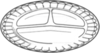 A Picture of product 241-114 Placesetter® Satin Non-Laminated Foam Tableware. No. 9, 3-Compartment Dinner Plate. 8-7/8" Diameter. White Color.