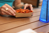 A Picture of product SCH-0513 SCT® Eco Food Trays. #100. 1 lb. 5-5/32 X 3-19/32 X 1-31/64 in. Kraft. 250/sleeve, 4 sleeves/case.