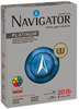 A Picture of product SNA-NPL1120 Navigator® Platinum Paper, 99 Brightness, 20lb, 8-1/2 x 11, White, 5000/Carton