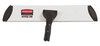 A Picture of product RCP-1863893 Executive Microfiber Single-Sided Flat Mop Frame, 3.5W, 18L, Black/Silver