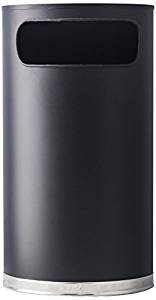 Half Round Receptacle with Plastic Liner. 18 X 8.5 X 32 in. 9 Gal. Black.