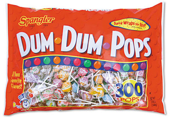 Spangler® Dum-Dum-Pops, Assorted Flavors, Individually Wrapped, 300/Pack