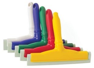 Hand Held Squeegee with Handle. 10 in. Green. 6 count.