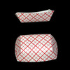 A Picture of product 193-373 SCT Southland™ Red Check Food Trays. 1/2 lb. 4-37/64 X 3-13/64 X 1-1/4 in. 250/sleeve, 4 sleeves/case.