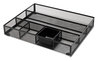 A Picture of product UNV-20021 Universal® Metal Mesh Drawer Organizer Six Compartments, 15 x 11.88 2.5, Black