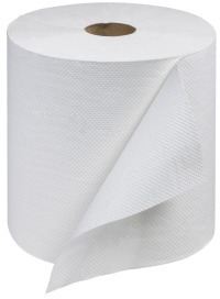 Tork Universal (Core) Hand Roll Towels. 7.9"x800' Embossed White 1-Ply, 6 rolls per case.