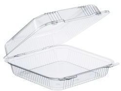 StayLock® Large Hinged Lid Containers. 9.0 X 8.6 X 3.0 in. Clear. 200 count.