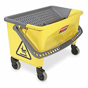 HYGEN Press Wring Bucket for Microfiber Flat Mops, 43 qt, Yellow