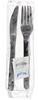 A Picture of product 192-151 5-Piece Heavy Polypropylene Cutlery Kits with Fork, Knife, Salt, Pepper, and Napkin. Black. 500/Case.
