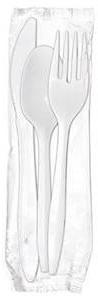 3 in 1 Cutlery Kits. White. 500 count.