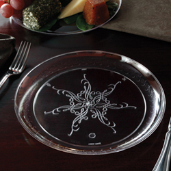 Caterer's Collection Dinner Plates. 9 in. Clear. 12 packs, 20 plates/pack.