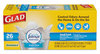 A Picture of product CLO-78812 Glad® OdorShield® Quick Tie Small Trash Bags. 0.5 mil. 4 gal. Fresh Clean Scent. White. 6 boxes.