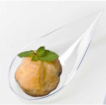 Small Wonders Mini Teardrop Dish. 4 in. Clear. 200 count.
