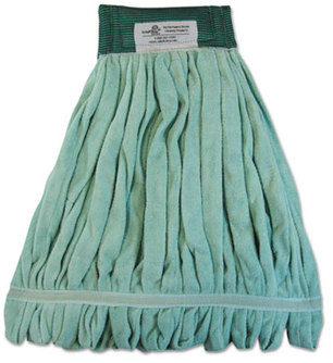 Microfiber Looped-End Wet Mop Head, Large, Green