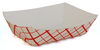 A Picture of product 193-375 SCT Southland™ Red Check Food Trays. 2 lb. 5-27/32 X 3-63/64 X 1-1/2 in. 250/sleeve, 4 sleeves/case.