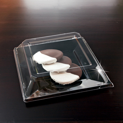 Emi Yoshi PET Square Lids, 10.75" Lid for SP11 Dinner Plate, Clear, 120/Case