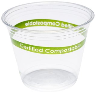 Squat Compostable PLA Cups. 9 oz. Clear. 1000 count.