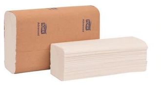 Tork Advanced 1-Ply Multifold 3-Panel Hand Towels. White. 4000 count.