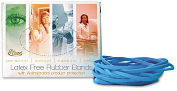 Alliance® Antimicrobial Latex-Free Rubber Bands, Sz. #64, 3-1/2 x 1/4, 1/4lb Box