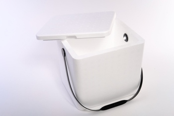 Foam Cooler with Plastic Handle. 12 qt. 11-3/4 X 9-3/4 X 10-3/4 in. 12 count.
