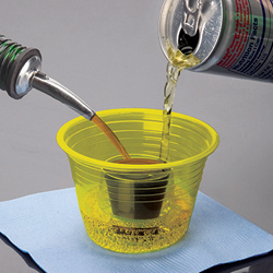 Party Bombers Shot Cups. 1 oz inner chamber, 2.75 oz outer chamber. Neon Yellow. 500 count.