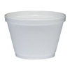 A Picture of product 107-413 Round Foam Food Containers.  6 oz Squat.  White Color.  50 Containers/Sleeve, 1,000/Case
