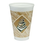 Foam Cup.  16 oz.  Café G™ Design.  25 Cups/Sleeve. Special Order Item.   Non-Returnable.