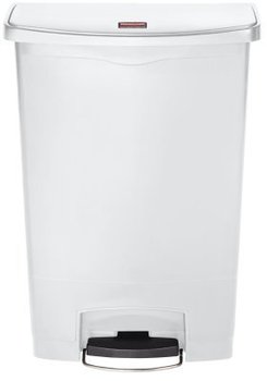 Rubbermaid® Commercial Slim Jim® Resin Front Step Style Step-On Container. 24 gal. White.