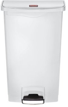 Rubbermaid® Commercial Slim Jim® Resin Front Step Style Step-On Container. 18 gal. White.