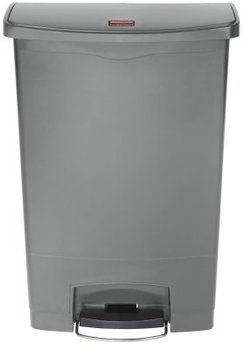 Rubbermaid® Commercial Slim Jim® Resin Front Step Style Step-On Container. 24 gal. Gray.