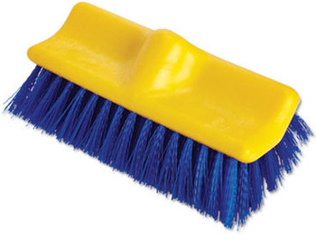 Bi-Level Deck Scrub Brush, Polypropylene Fibers, 10 Plastic Block, Tapered Hole