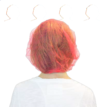 Spunbond Polypropylene Bouffant Hair Nets. 21 in. Red. 1000 count.