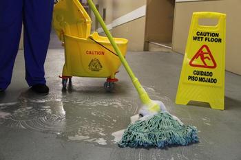 O'Dell 4000 Series Looped-End Wet Mop with Blue 5 inch Mesh Band. X-Large. Green.