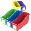 A Picture of product STX-70105U06C Storex Interlocking Plastic Book Bins. 4 3/4 X 12 5/8 X 7 in. 5 Color Set.