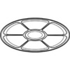 A Picture of product 193-122 Caterware® Deluxe Embossed Aluminum Trays.  18" Diameter.  Lazy Susan 6-Compartment Tray.