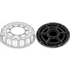 A Picture of product 193-152 SmartLock® Caterware® Lazy Susan Compartmented Trays. Black Plastic Tray with Dome Lid. 18" Diameter, 6-Compartments.