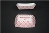 A Picture of product 193-371 SCT Southland™ Red Check Food Trays. 1/4 lb. 4 X 2-3/4 X 1-1/32 in. 250/sleeve, 4 sleeves/case.